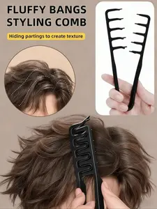 Strong Hold Root-Lifting Comb, Fine Serrated Hair Styling Set, Volumizing, Anti-Slip Grip, Buns, Chignons, Daily Salon Styling, 1pcs