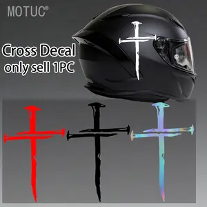 1PC Brush Stroke Cross Sticker, Express Your Personal Style and Spiritual Faith, Waterproof, Durable, Removable Vinyl Decal, Universal Car Sticker, Car Decals, Suitable for Car Windows, Helmets, Motorcycle Fuel Tanks, Street Culture Modification Decor