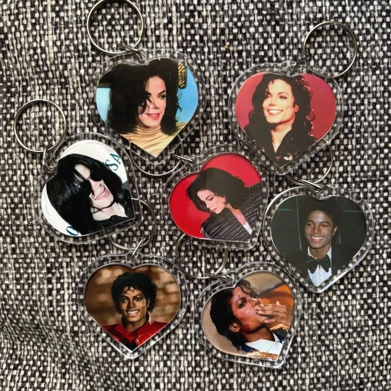 Michael Jackson Heart Keychains