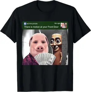 John Pork and Tung Tung Tung Sahur Front Door Motion Funny unisex T-Shirt