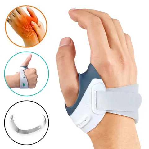 Durable Adjustable Thumb Support Brace with Free Straps, Compression, CMC Sleeve & Integrated Metal Strip Stabilizer - Left Hand Thumb Compression Sleeve for Osteoarthritis Pain Relief, Sprains, Joint Injury Rehabilitation