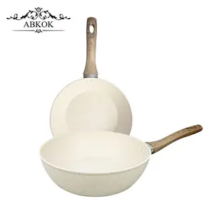 Non-Stick Deep Frying Pan, Egg Fryer, Stir-Fry Pot, Aluminum Kitchenware, Chef's Flat Bottom Pot, Induction Compatible, 24 Cm, Nonstick Kitchen Cookware #GLOBAL PICKS