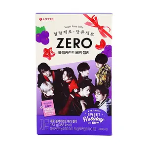 LOTTE ZERO Sugar Free Jelly Pouch Blackcurrant Berry Flavor 154g - ENHYPEN Limited Edition with Random Member Sticker