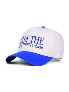 Men's Adjustable Lightweight Polyester Classic Baseball Cap Statement Cap, Quality Caps, Bold Letter Design, Blue Color, Casual Style Hat for Daily Wear & Outdoor Activities