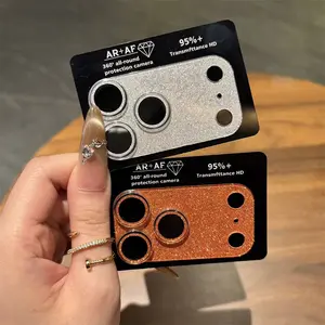 Glitter Sparkle Camera Lens Protector for iPhone 17 Pro Max/17 Pro 9H Tempered Glass Full Cover Anti-Scratch Lens Guard