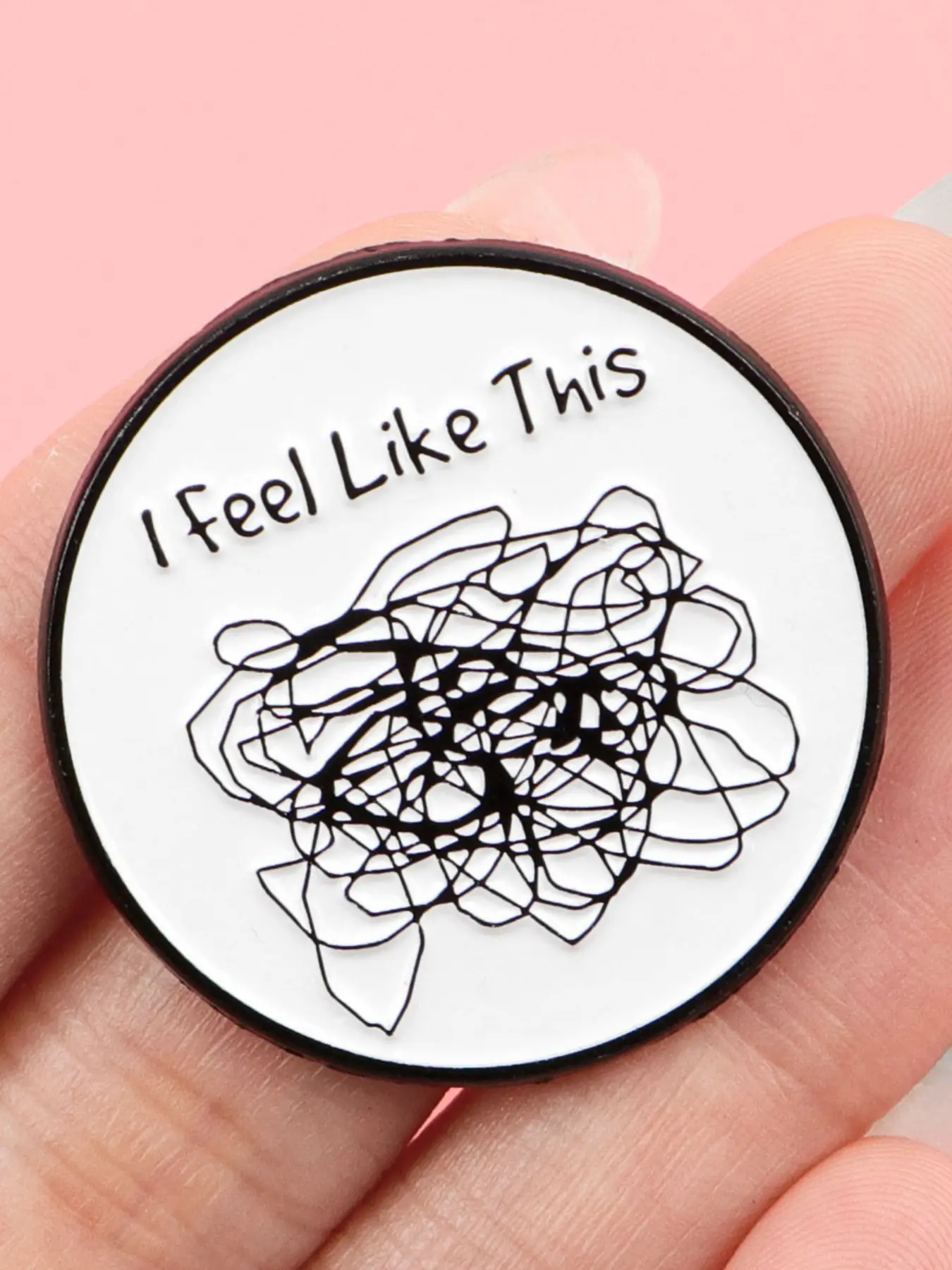 Chaotic Thoughts Quotes Trendy Zinc Alloy Cartoon Metal Pin, Pin Included, Versatile Backpack & Clothing Accessory, Ideal Gift for All Seasons, Stylish Fashion Jewelry