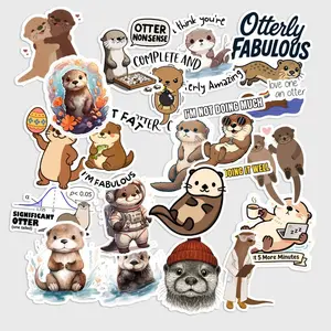 20 Pcs Otter Stickers Pack - Cute Kawaii Aesthetic Animal Decals, Waterproof Vinyl Funny River Otter Stickers for Laptop, Water Bottle - Otter Lover Gift