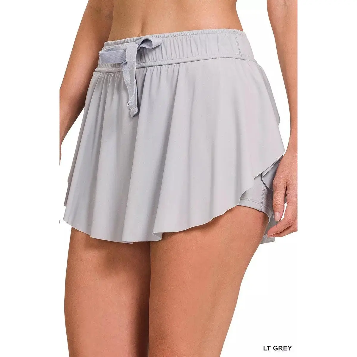 Zenana Sporty Chic Modest Sport Skirt, Ruffle Hem Tennis Skirt with Hidden Inner Pockets, Sporty Modest Sport Skirt