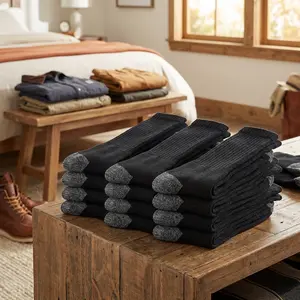 Men's 8-Pair Crew Cushion Socks - Breathable, Comfortable, Durable Work & Athletic Socks, Size 10-13, Ideal for Daily Wear, Party Gift Supplies (Home & Festive Party Supplies Category)