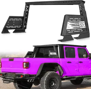 MONOKING Roll Bar for Mid Size Truck Adjustable Black Chase Rack, DIY Flag Rack Sport Bar for Tonneau Cover for 2007-2026 Gladiator JT Tacoma Frontier Canyon Colorado Ranger
