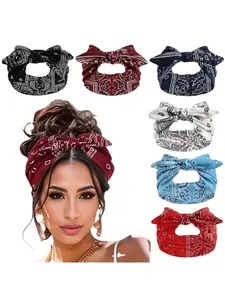 Elegant Paisley Bow Headbands Set, Loose Elastic Hair Bands for Sports, Outdoor Activities, Daily Wear, All Seasons Hair Accessories, Headband Head Wrap