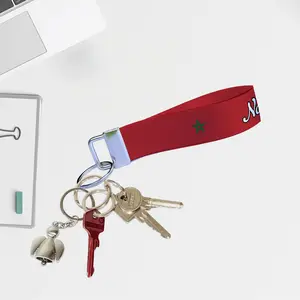 Morocco Flag Personalized Name Nylon Key Fob - Custom Wristlet Keychain