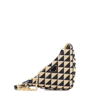Pre-owned PRADA Jacquard Shoulder Bags Symbole Triangle Bag Mini by Rebag