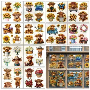 12 Sheets Vintage Floral Rub on Transfer for Window Flower Clock Bird Rub on Transfer Memories of Paris Furniture Stickers Graphic Decal for DIY Scrapbook  Glass Home Decor 5.5 x 5.5 Inch