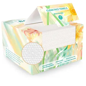 Disposable Face Towel, XL Facial Towelettes Soft Thick Absorbent, Lint-Free Biodegradable Makeup Remover Dry Wipes for Skin Care Washing, Cleansing