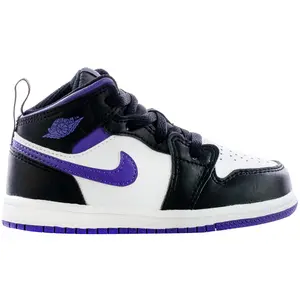 Toddler's Jordan 1 Mid Black/Dark Iris-White (640735 095)