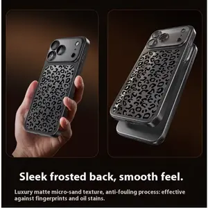 Black and Grey Leopard Print Phone Case for iPhone 17 AIR 17 PRO 16 PRO15 PRO MAX 14 PLUS 13 PRO 12 11 PRO XS MAX X XR Plus  Shockproof Protective Cover Full Protection Anti-DropSolid color large-pore