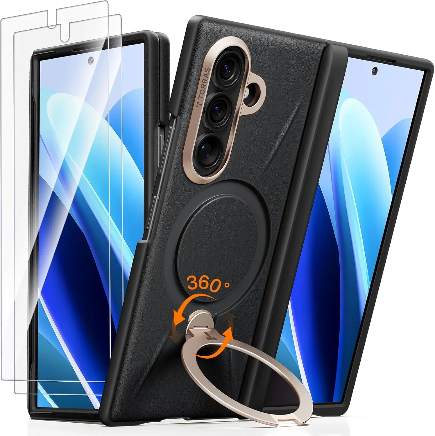 TORRAS Vegskin for Samsung Fold Ultra8 with 360° Ring Stand &Free 2 phone screen films& Protection 4-Meter Anti-Fall Shockproof Cover&Phonecase&Magesafe tiktokshopbacktoschool,back to school,back to school haul
