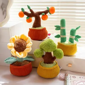New simulation scented plush potted plant ornament toy, creative plant money tree, persimmon tree doll, claw machine toy Terrifying Plush Toy
