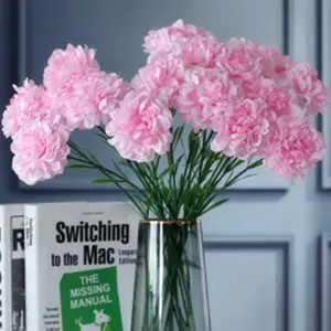 18inch Artificial Flowers 10pcs Carnations Flowers Silk Hydrangea Bridal Wedding Bouquet for Home Garden Party Office Coffee House Decorations (Pink)arden Party Office Coffee House Decorations (Pink)