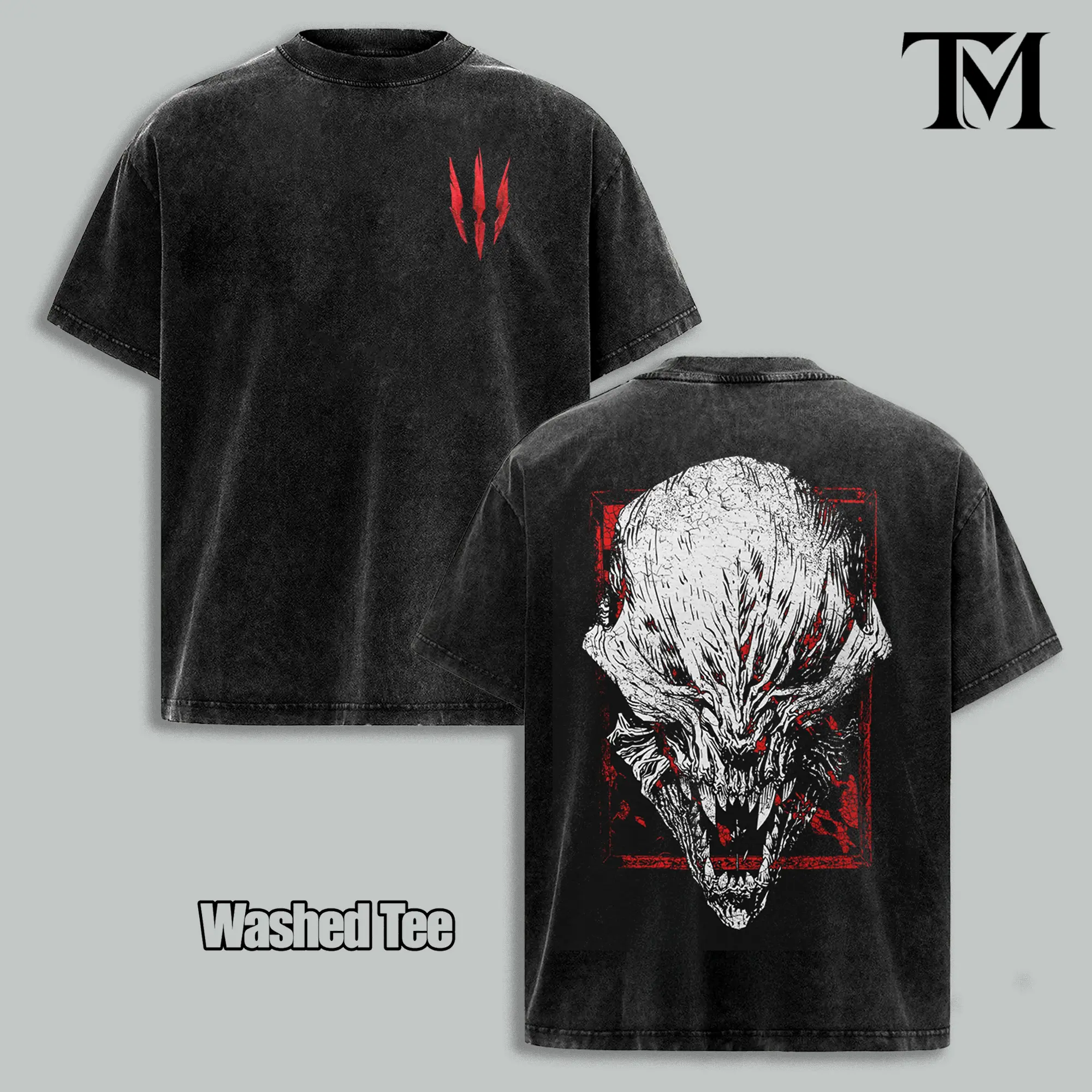 The Witcher 3 Vintage Washed Graphic Tee, Oversized Geralt Monster Hunter Streetwear Shirt, Heavyweight Cotton T-Shirt, Dark Fantasy RPG Gaming Apparel, Retro Gamer Fan Gift, Premium Unisex Top
