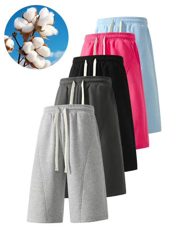 Men’s capri pants, solid-color shorts, sporty casual shorts, men’s summer casual wear, summer shorts, new spring products