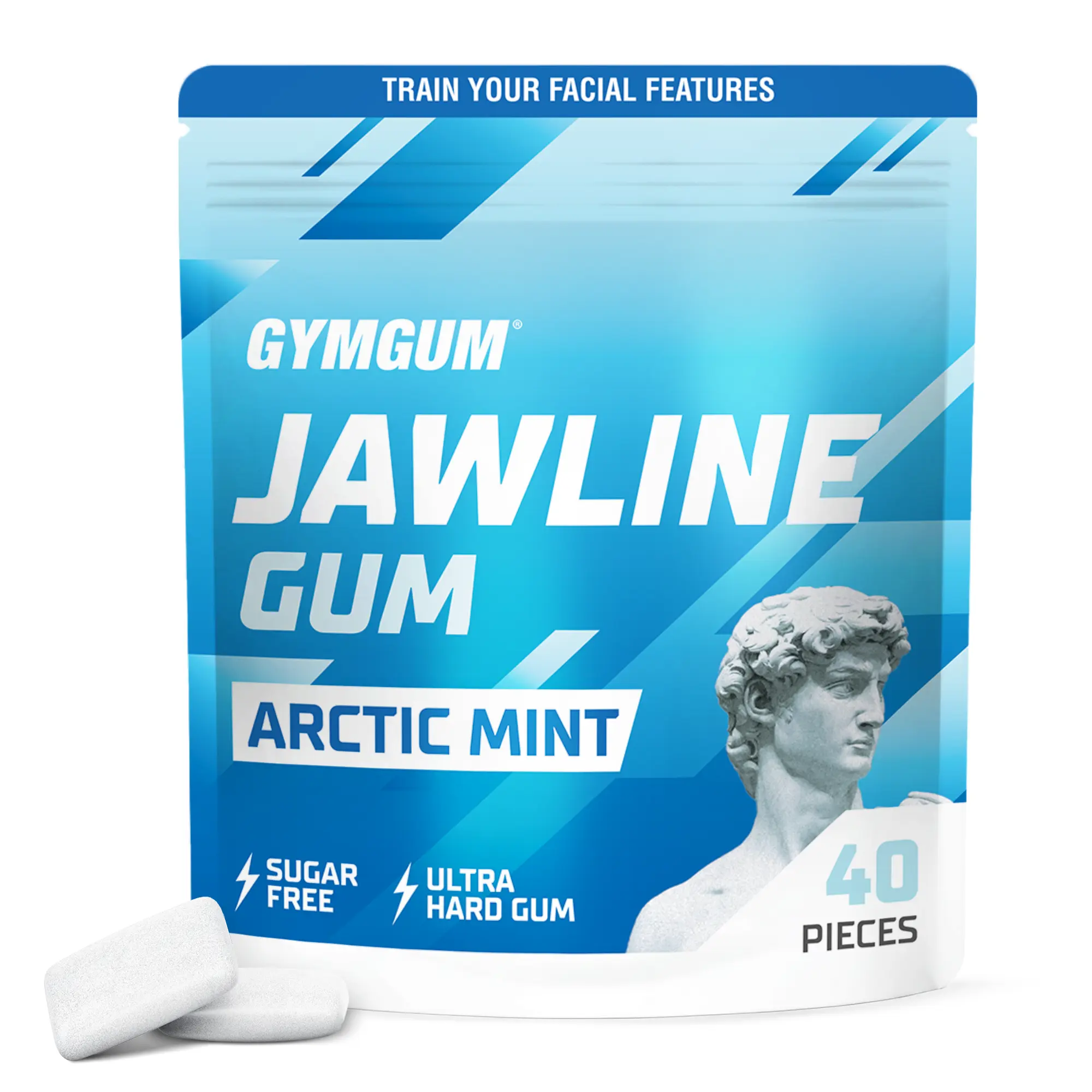 GYMGUM Jawline Gum | Ultra Hard Chewing Gum for Jawline Training & Facial Fitness | Sugar-Free, Keto-Friendly Mewing Gum