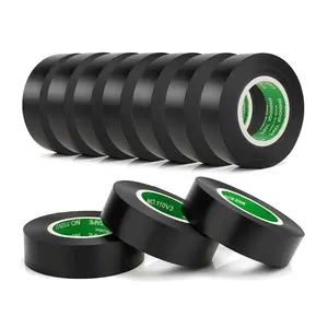 10-Pack Black Electrical Tape Waterproof, 3/4 in X 60Ft, Industrial Grade High Temp Electrical Tape Electric Super Vinyl HailstormDragon