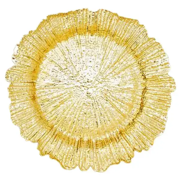 Set of 6 13″ Plastic Round Reef Charger Plate -6pk Sturdy