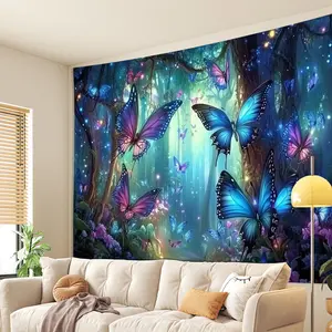Butterfly Forest Tapestry - Versatile Polyester Wall Hanging for Living Room, Bedroom, Office & Party Decor| Ideal Creative Gift 60X40