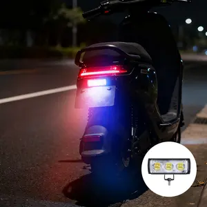 Motorcycle LED flasher Driving Fog Light Auxiliary Spotlight Dual Color Light for ATV SUV UTV motorcycle accessories light