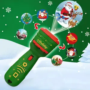 Christmas Projection Flashlight, 1 Set Luminous Pattern Puzzle Toy, Indoor Creative Puzzle Flashlight, Outdoor Leisure Equipment