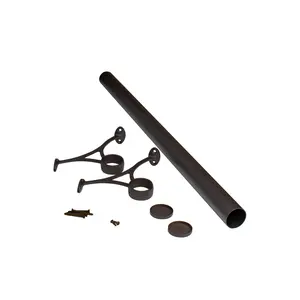 Outwater 4' Bar Foot Rail Kit - Complete Undercounter Mount Hardware and Tubing, Oil Rubbed Bronze Finish