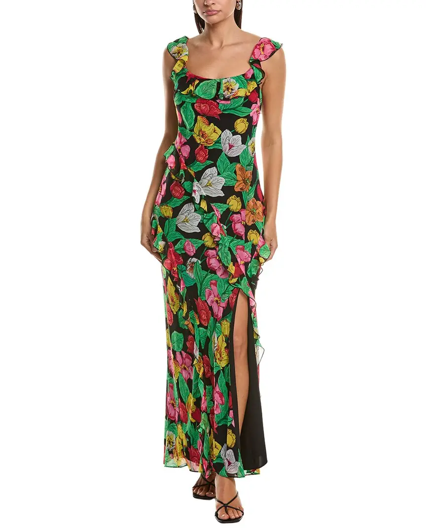 Milly Tulip Rosette Ruffle Maxi Dress