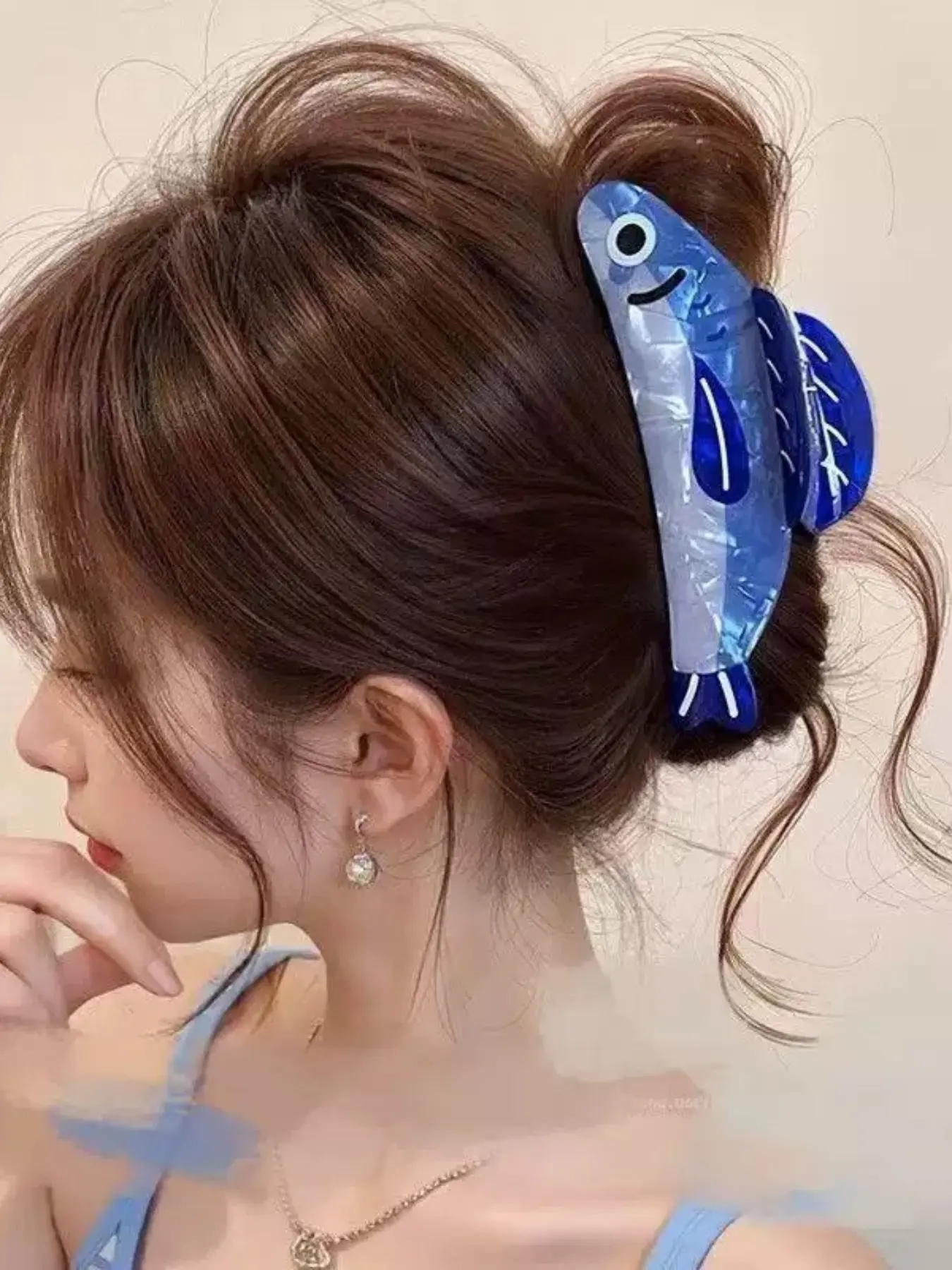 Creative Cute Sardine Hair Claw Clip for Women, High-End Back-Of-The-Hair Styling Accessory, All Seasons Shark Jaw Clamp, Super Cute Flat Claw Clips, Fun Claw Clips, Cute Hair Accessories