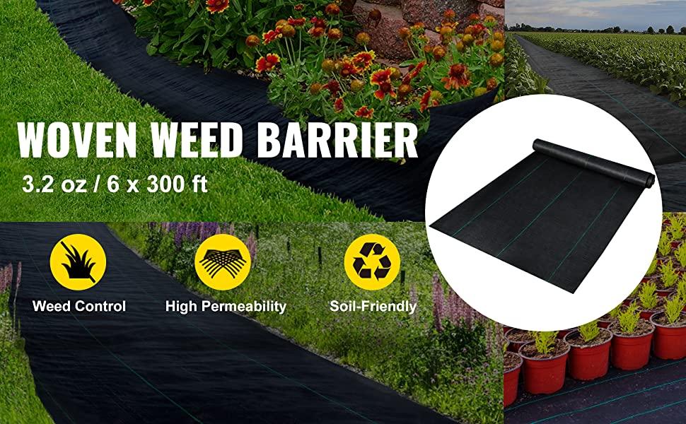 【GARVEE】3oz 6.5ft x 300ft Premium Heavy Duty Weed Barrier Fabric