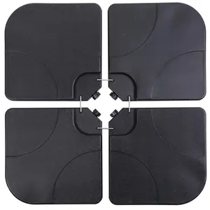 #MemorialDaySale 4PCS Weather Stable Square Umbrella Base, 176LB Water or Sand Filled Stand with U-Locking for Cantilever Offset Patio Market Umbrellas, Four Pieces
