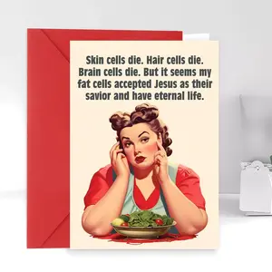 1pc Humorous Text Greeting Cards; Funny Christmas and Birthday Cards for Men and Women; Birthday Gifts for Friends and Girlfriends; Handmade Valentine'S Day Cards