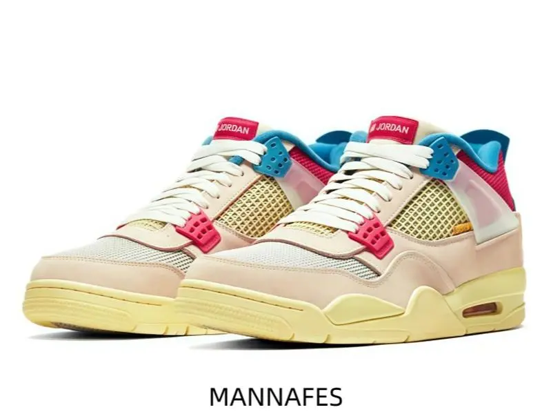 Retro Sports Collectible Kicks - Creamy Base with Pops of Pink, Blue, Yellow - Pair with Casual Shorts for Summer Strolls, Weekend Hangouts (Playful, Nostalgic Vibe)