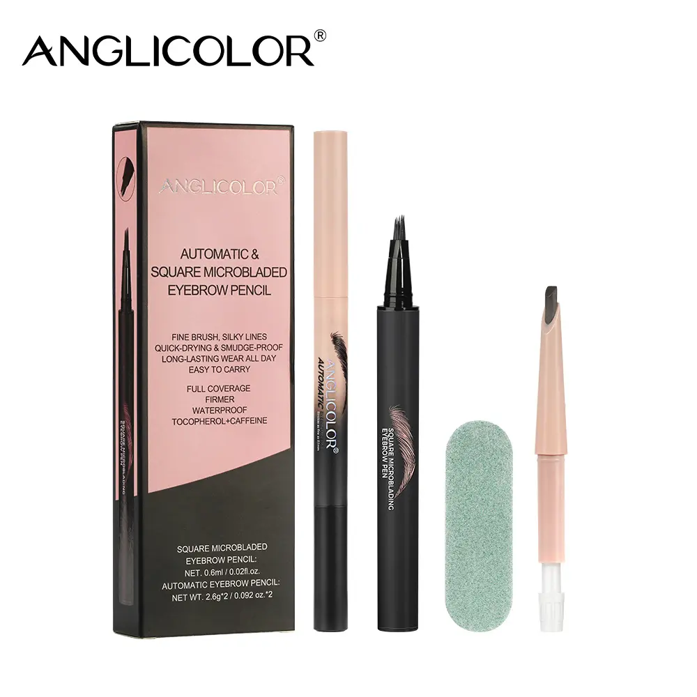 Hair-like Eyebrow Pencil, 4-in-1 Waterproof Liquid Eyebrow Pencil with Eyebrow Brush, Pencil-style Eyebrow Pencil, Refill Cartridge, Pencil Sharpener Board, Cosmetics & Makeup Tools