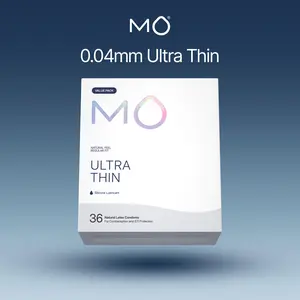 MO Ultra Thin Condoms Value Pack 36 Count, 0.04mm Ultra Sensitivity, 100% Natural Latex, pH Balanced Formula, Regular Fit