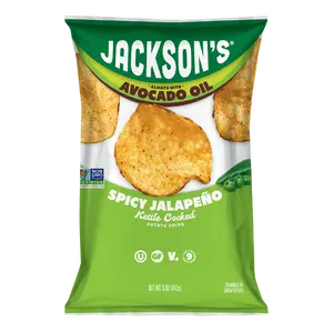 Spicy Jalapeño Kettle Chips in Avocado Oil 5oz (Pack of 8) Gluten Free, Dairy Free, Non-GMO, Kettle Cooked, Seen on Shark Tank