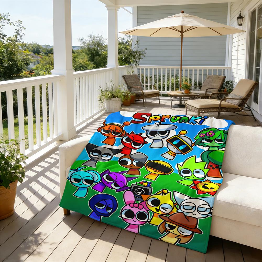 Sprunki Blanket Super Soft Cozy Throw Blankets Suitable for use in offices, sofas, and travel settings, etc.Suitable for all four seasons cozy flannel blanket A gift suitable for fans, friends and children