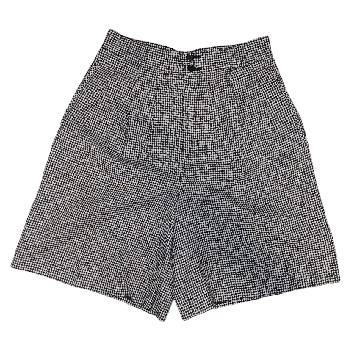 Collectible Gold Giorgio Sant’ Angelo Womans Shorts B&W Houndstooth Wool