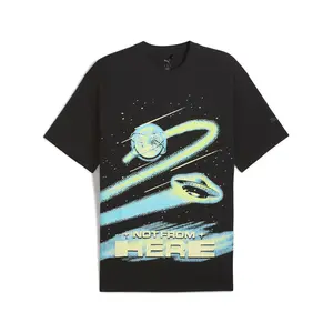 PUMA Mens Melo Alien Skins Ii Graphic Crew Neck Short Sleeve Casual Tops Casual - Black
