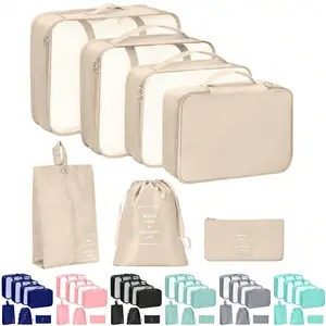 7PCS/Set Travel Storage Bag, Suitcase Packaging, Cube Set Box, Hand Luggage, Clothes, Shoes, Organizing Bag, Foldable Multifunctional Bag, Travel Essential Set Bag, Suitcase, Clothing Classification Bag, Organizing Business Travel, Toiletries