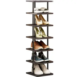 Shoe Racks of Closet 7 Tier Shoe Cubby for Bedroom Plastic Organizer Free Standing Shelves Cabinet Black Sneaker Storage For Entryway Vertical Tower Deals For You Days