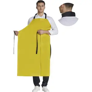 Rubber Waterproof Apron Butcher Heavy Duty -Oil Chemical Resistant Safety Aprons for Cleaning Fish, DishWashing