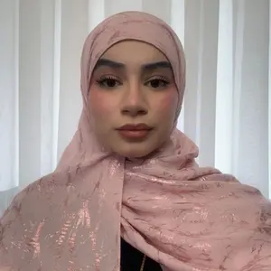 Metallic Chiffon Hijab Standard Length - Glitter Fabric for Stylish Wear