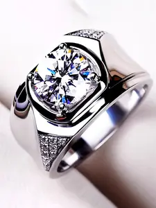 1 PC Luxury Cubic Zirconia Prong Ring For Women For Wedding Engagement Party Jewelry Valentine's Day Gift